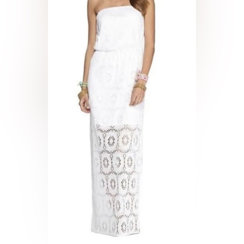 Lilly Pulitzer Emmett Strapless Crochet Maxi Dress Size M NWT